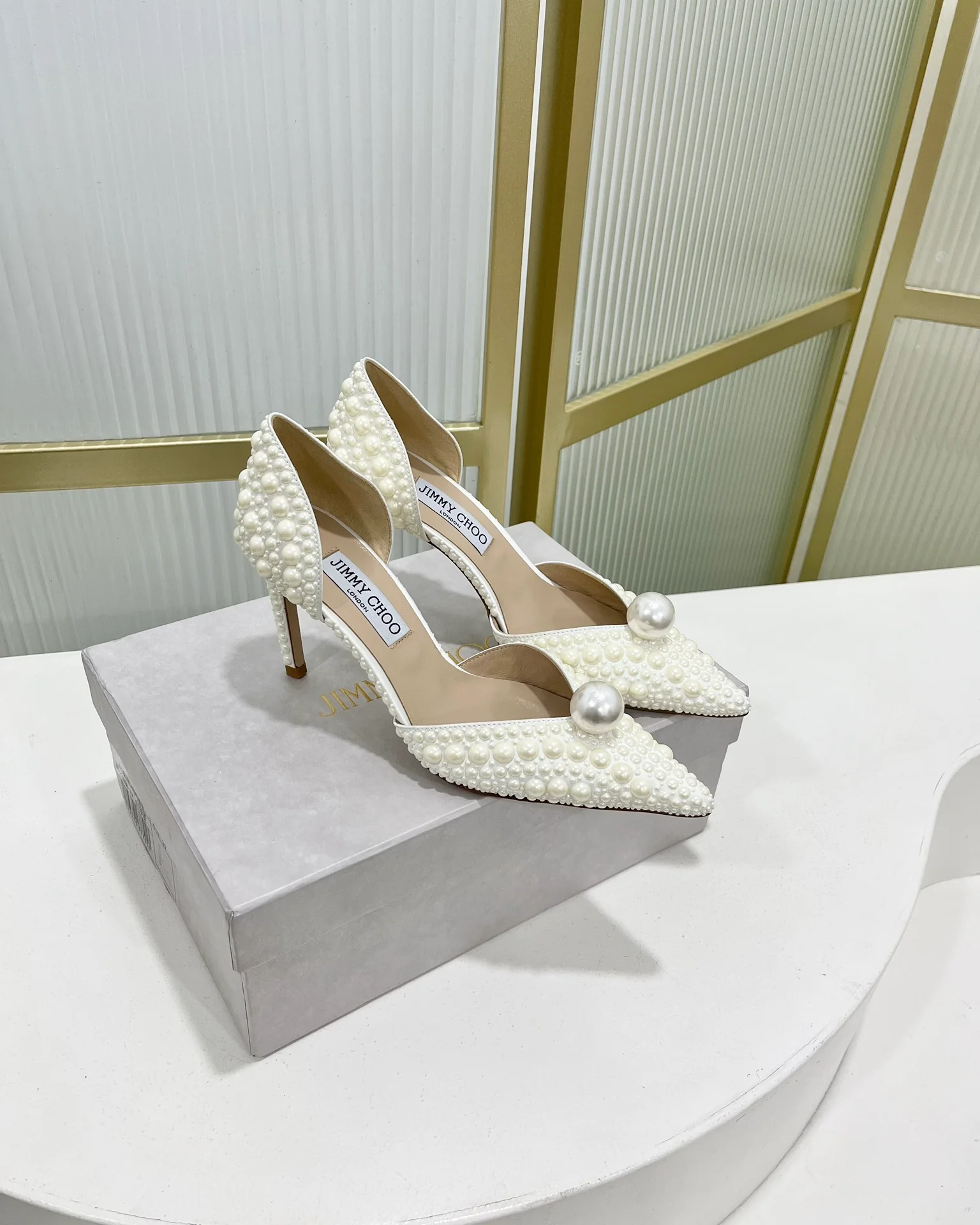 Сандалии Jimmy Retro Pearl Series Flat Sandals - 10 см - белые