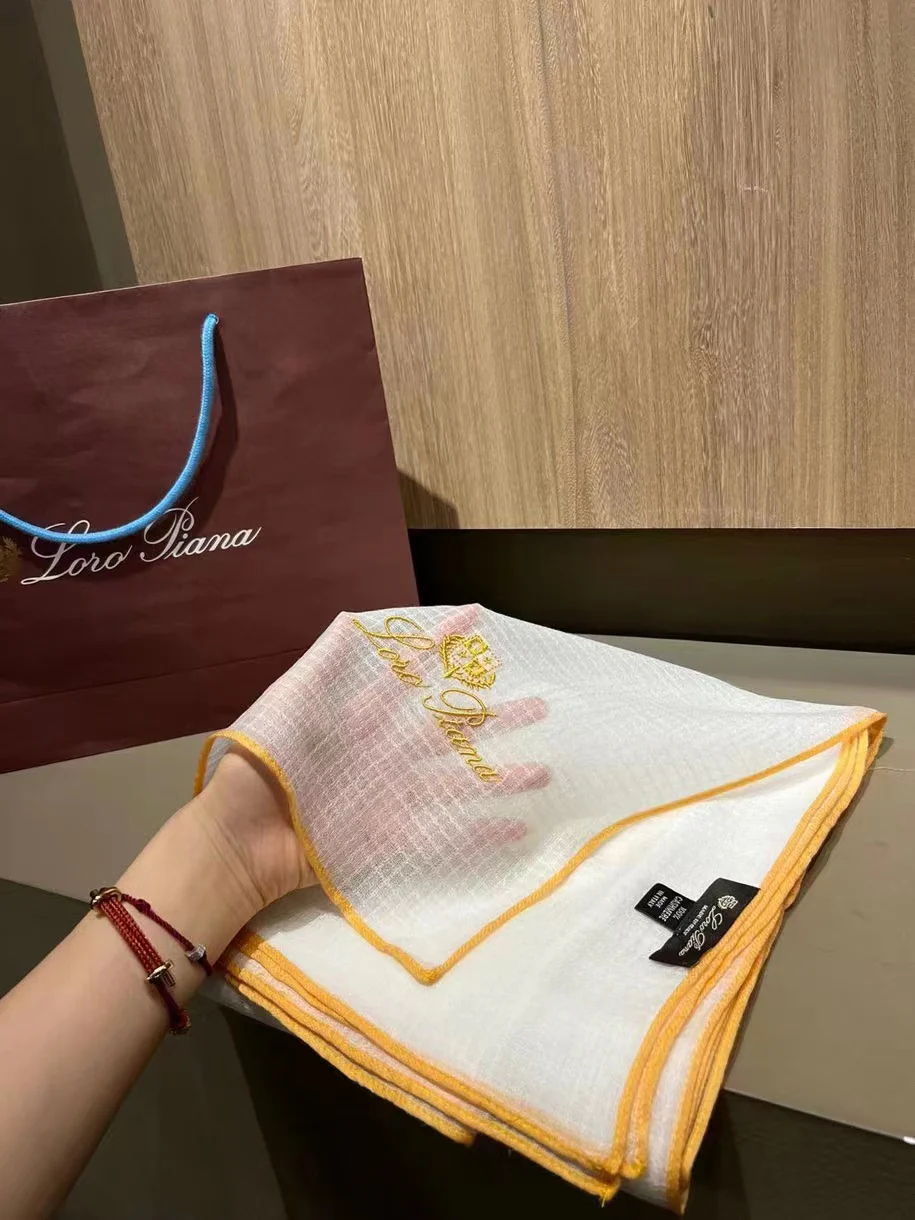 Loro Piana - Вафельный вязаный вышитый кашемировый шарф - 100 см - Кашемир - 90 см - 200 см - 4 см