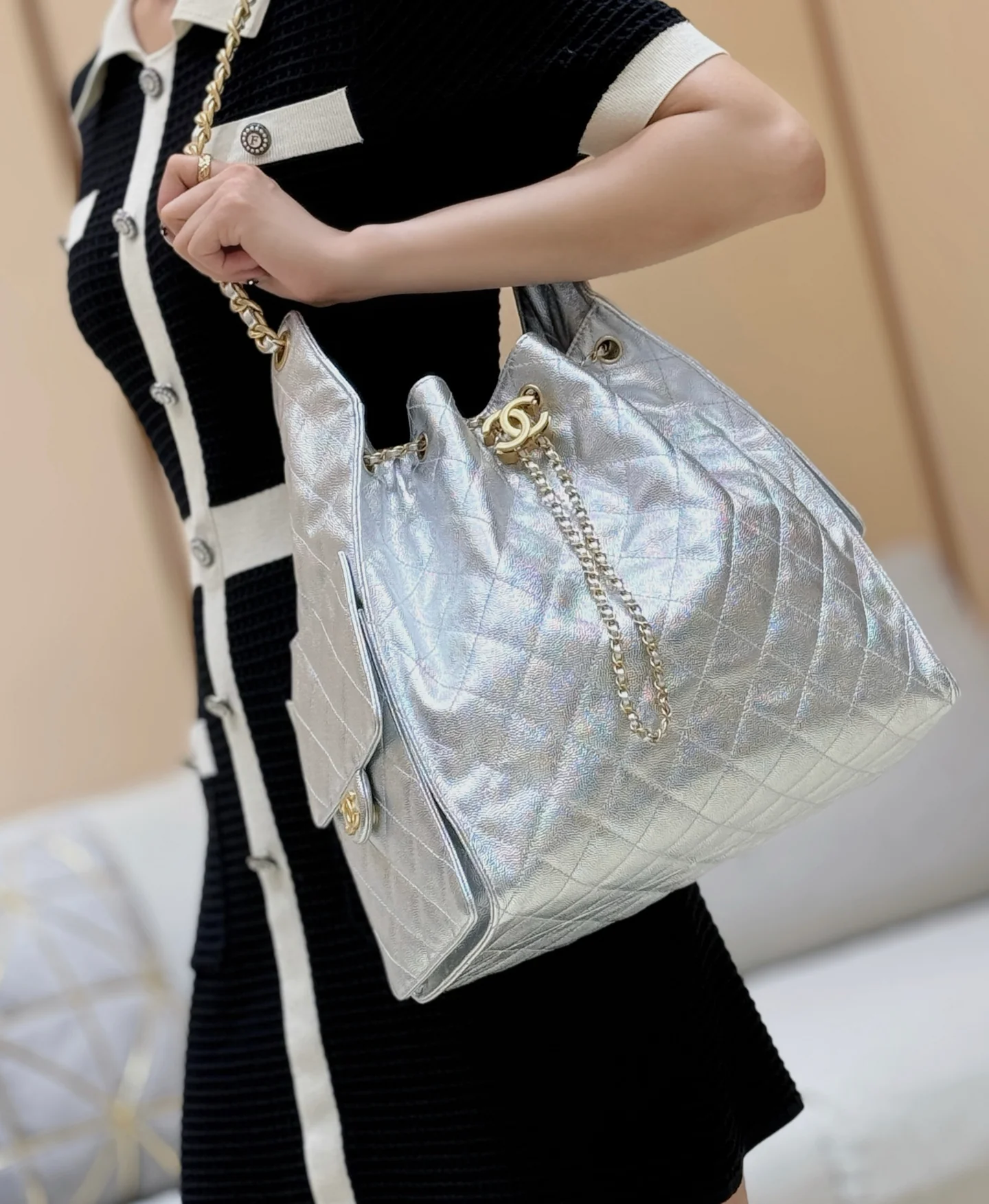 Сумка Chanel 25s 25bag Large - серебристая