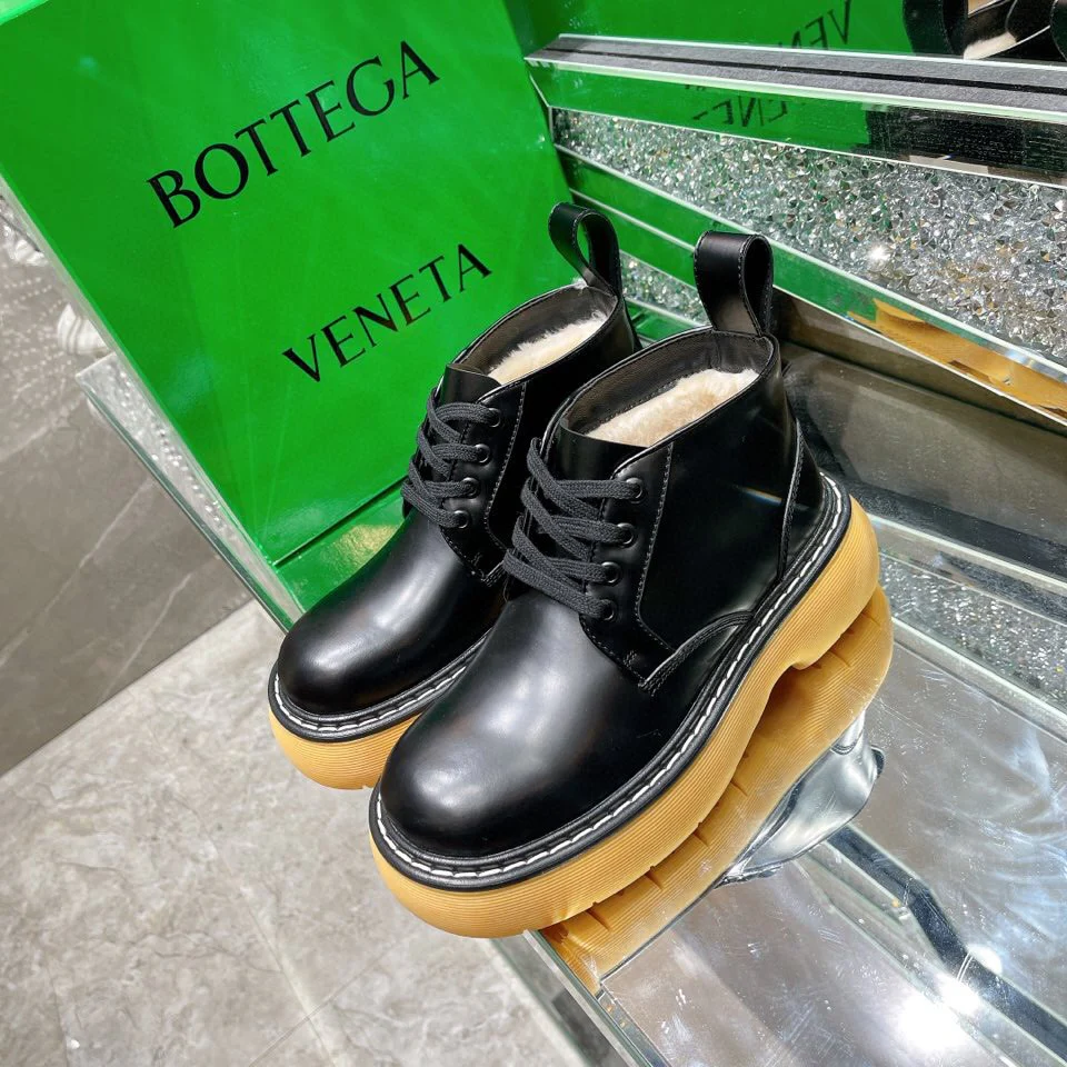 BV - Ботильоны на шерстяной подкладке - Черно-желтые