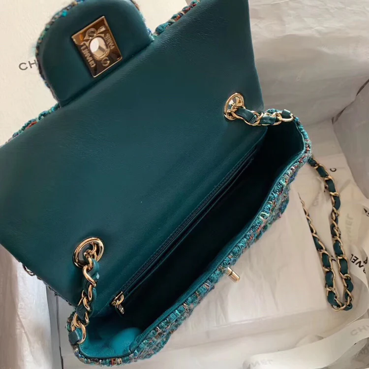 Плетеная сумка Chanel CF - темно-синяя