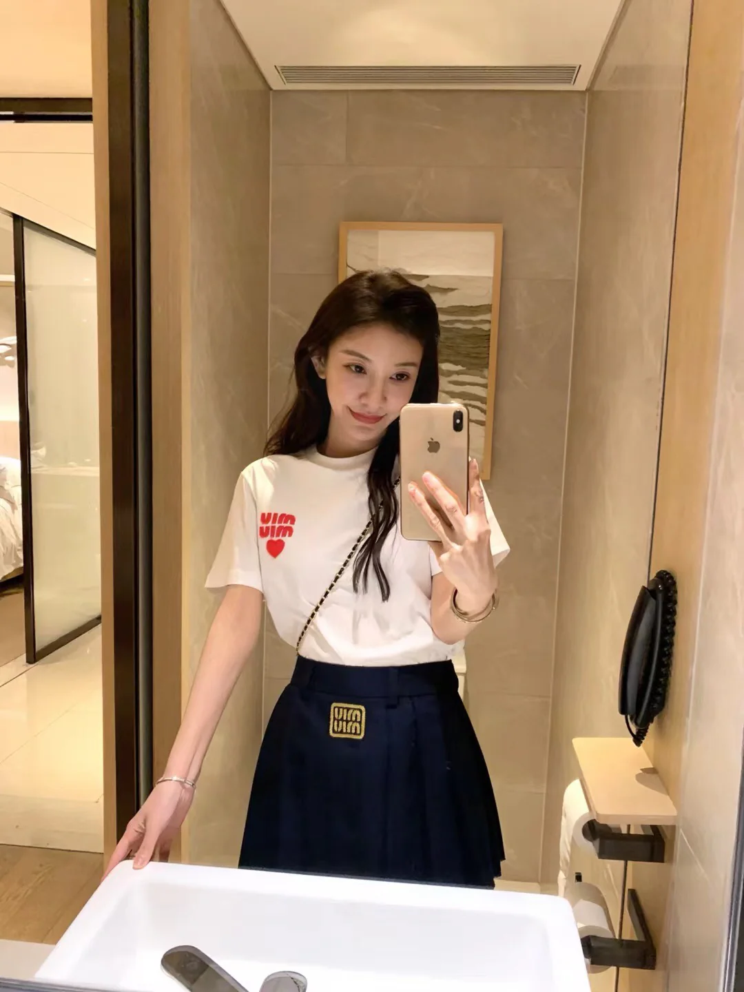 Miu Miu - 2404 - Мини-юбка А-силуэта с вышивкой золотой нитью