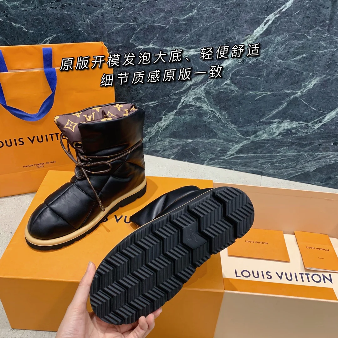 Снежные ботинки LV - черные