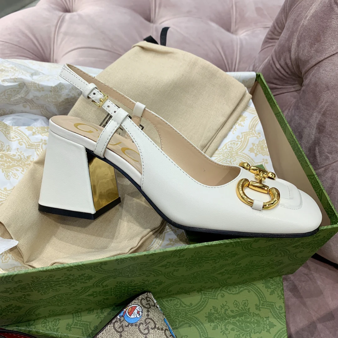 Сандалии Gucci в стиле ретро с квадратным носком и массивным каблуком