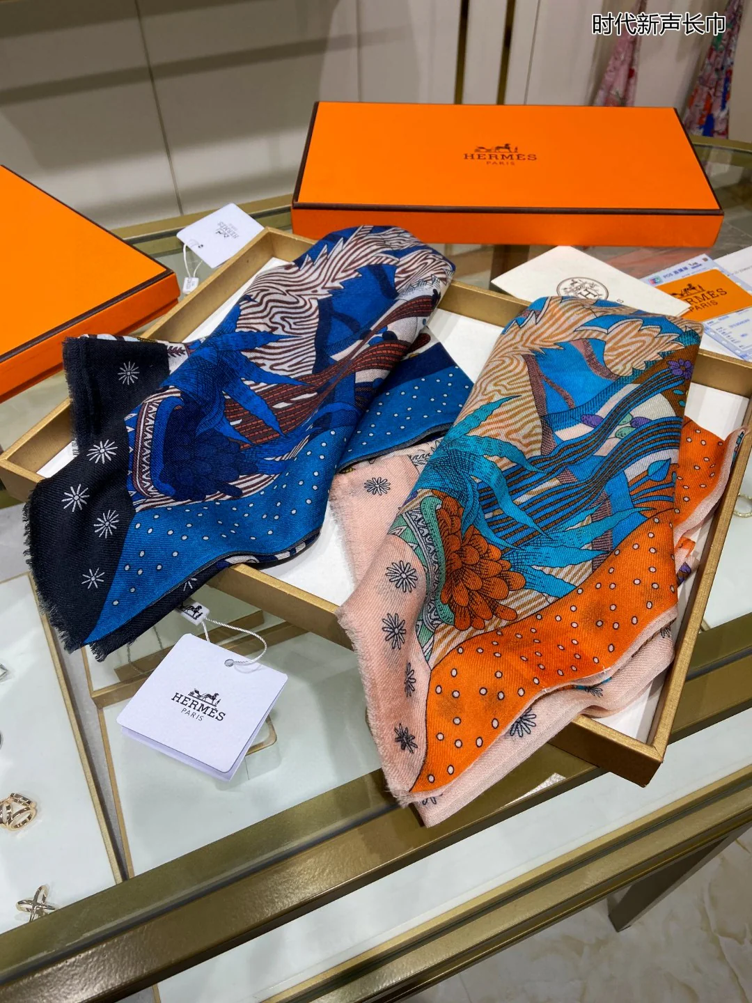 Hermes - Длинный шарф New Era - 110 см - 200 см - 100 см - Кашемир премиум-класса - 1 шт.