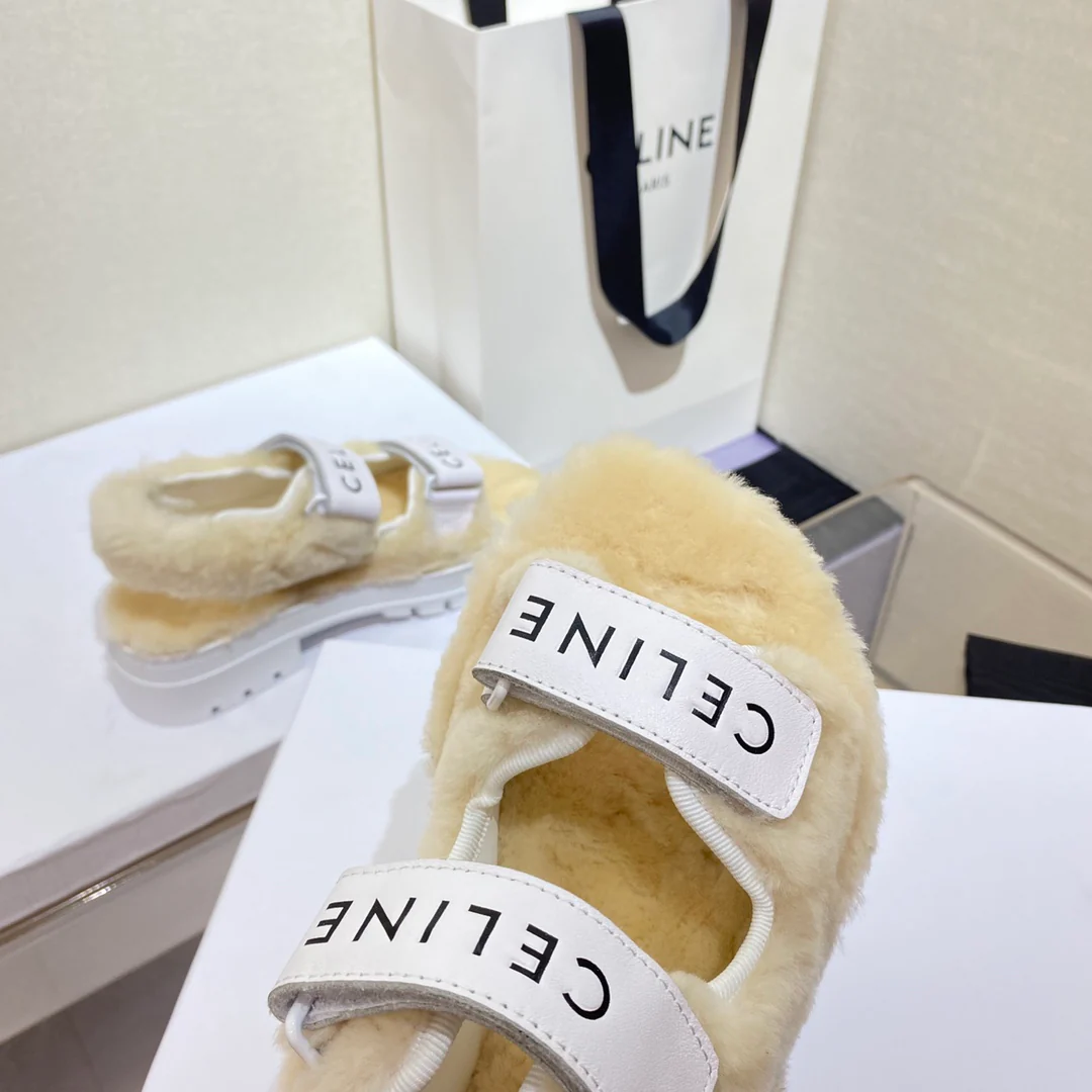 Celine - Классические меховые сандалии