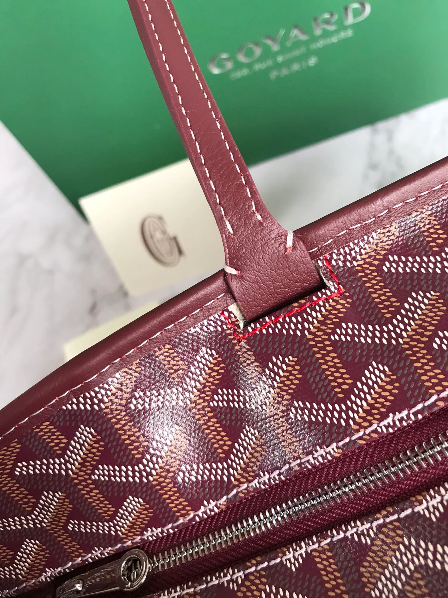 Маленькая сумка-тоут Goyard на молнии - коричневая
