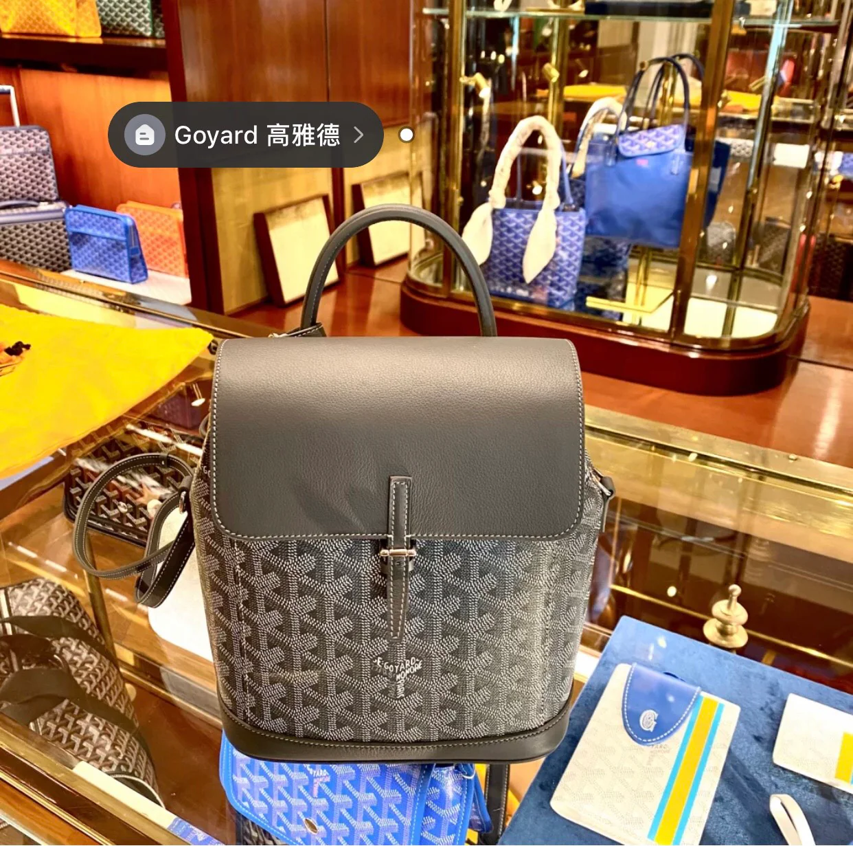 Мини-рюкзак Goyard с полукольцами — серый