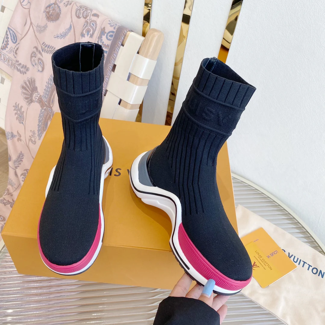 Ботинки LV в классическом подиумном стиле - 