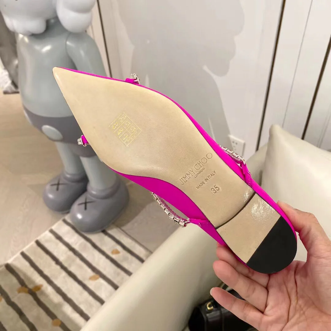 Jimmy - Цепочка с крестом и стразами - Туфли на плоской подошве - Персиково-розовый