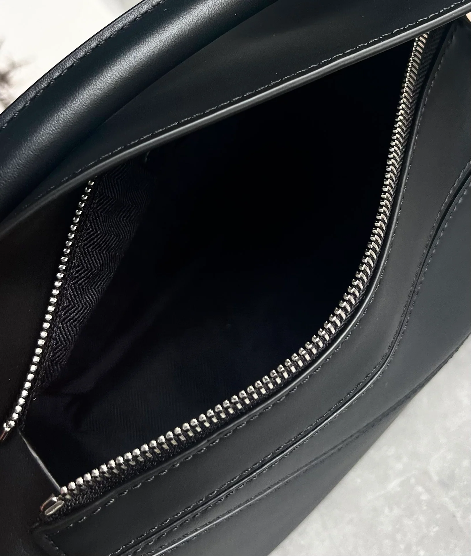 Loewe Puzzle Leather Satin Leather Black Small