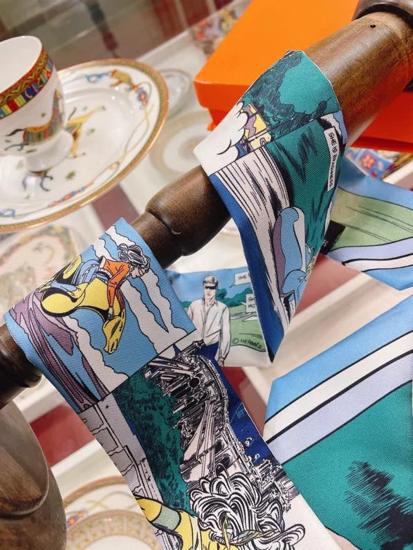 Hermes - Новая коллекция твилли - 5-86 см - 100% шелковый твил, двусторонний