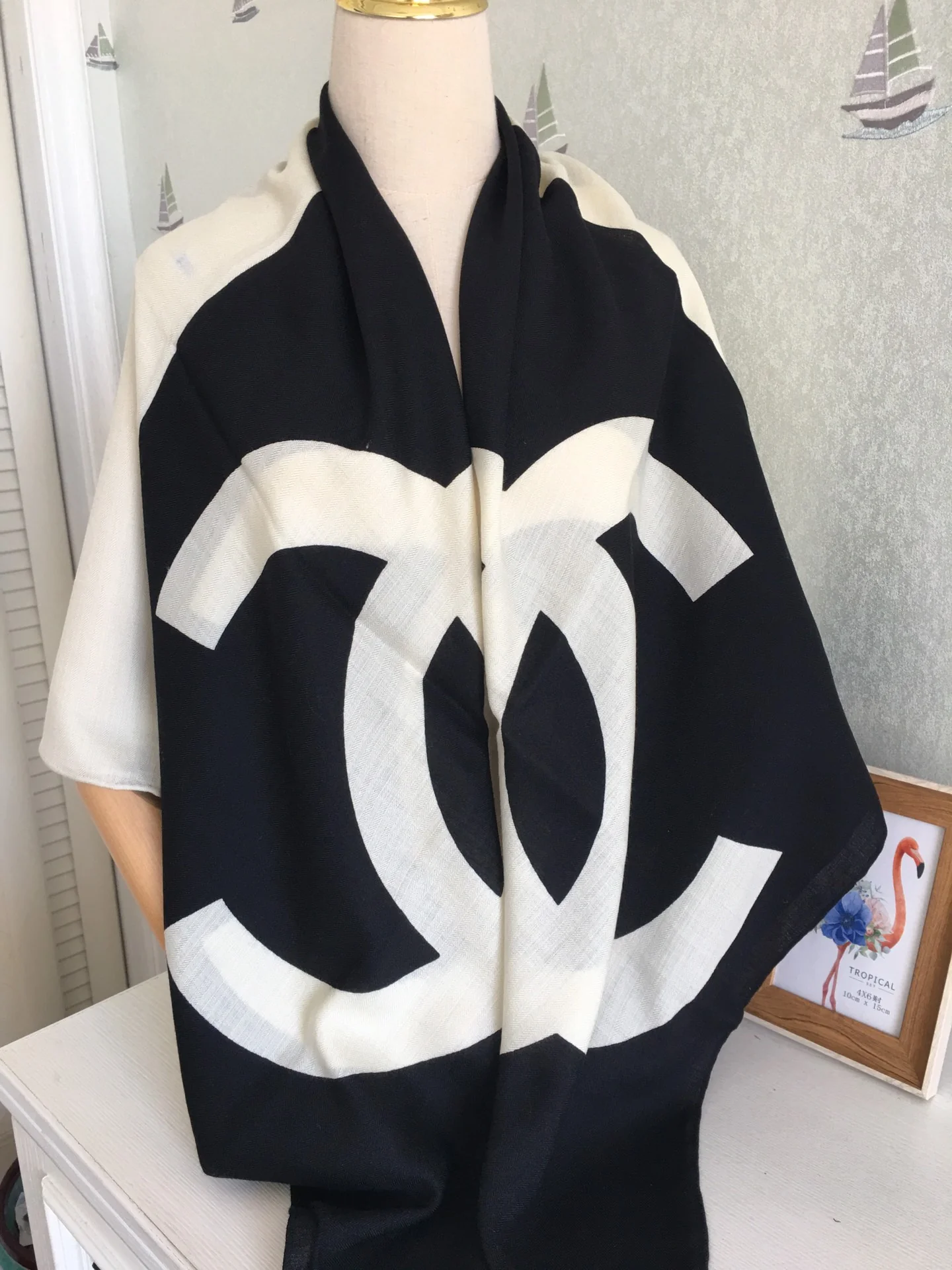 Большой квадратный шарф Chanel - 140 см - 30 - Шелк 70 - Шерсть - 2