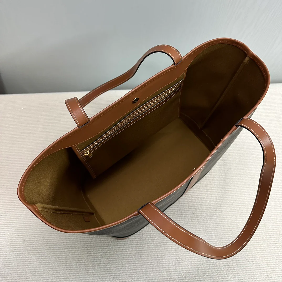 Холщовая сумка Celine Triomphe - желто-коричневая