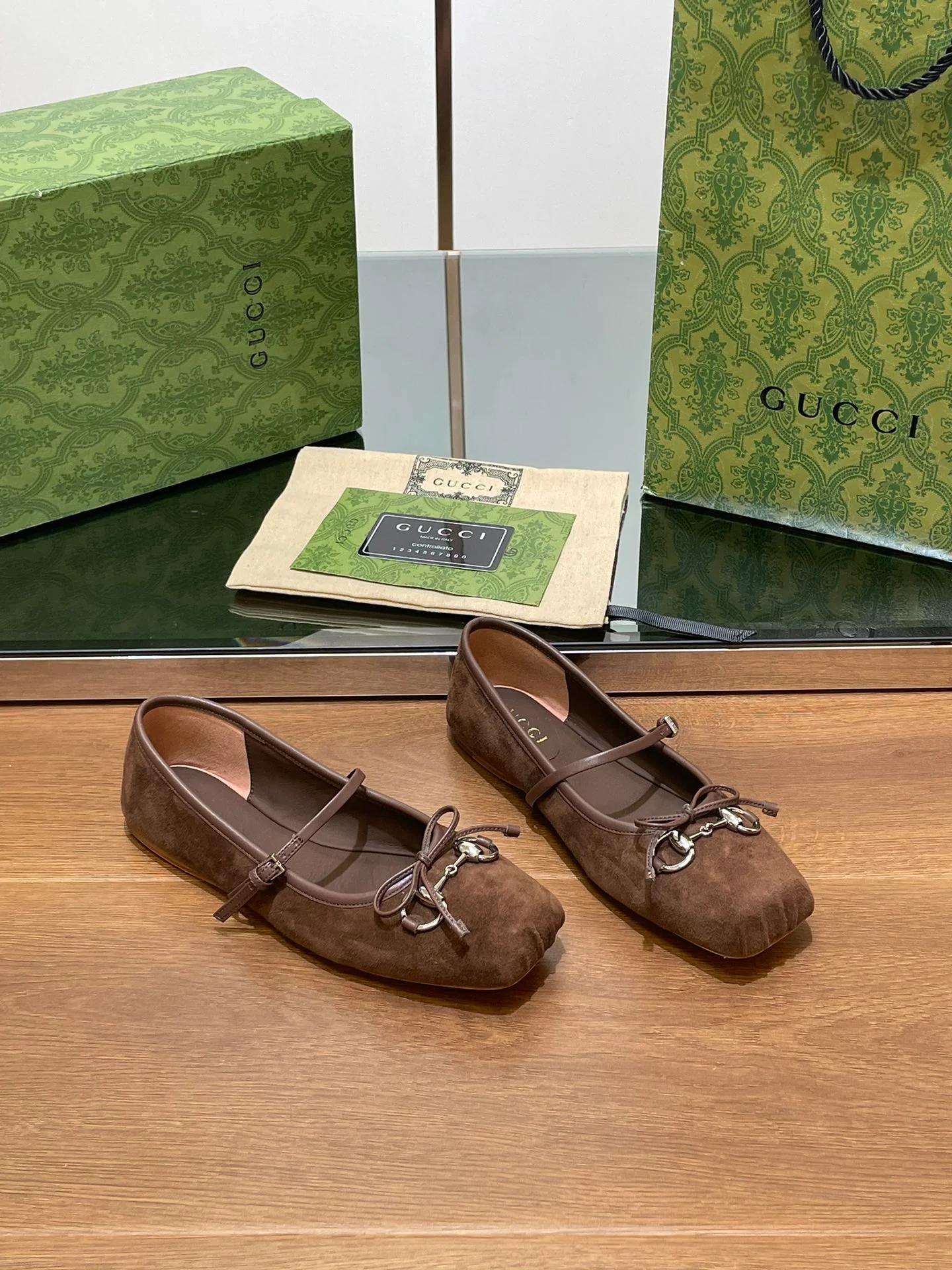 Балетки Gucci 2024 - Кофейно-коричневые