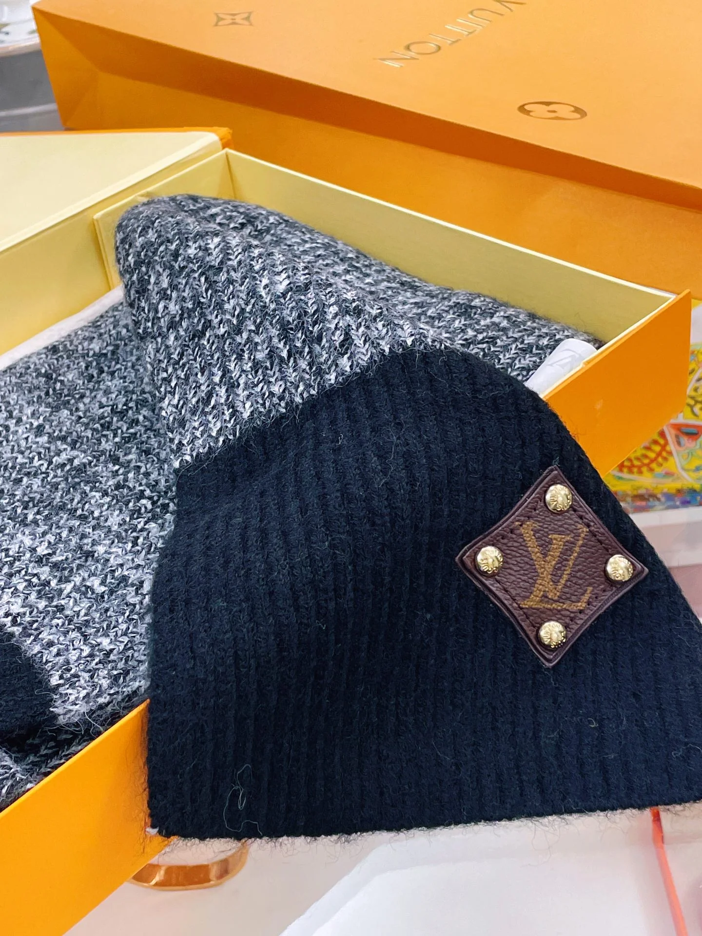 Вязаный шарф LV - 100% кашемир - 20 см - 180 см