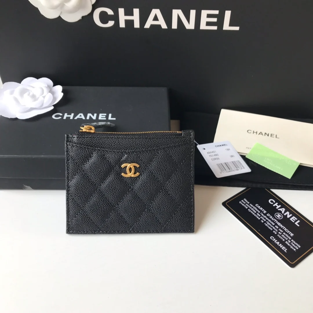 Кардхолдер Chanel на молнии - плоский, 2 шт.