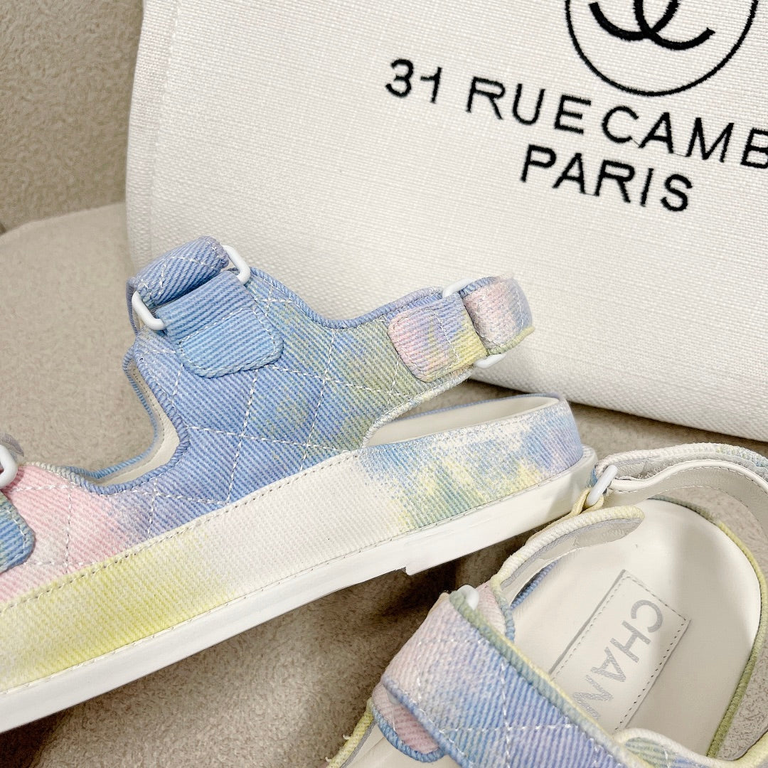 Chanel - Сандалии с градиентным клетчатым узором