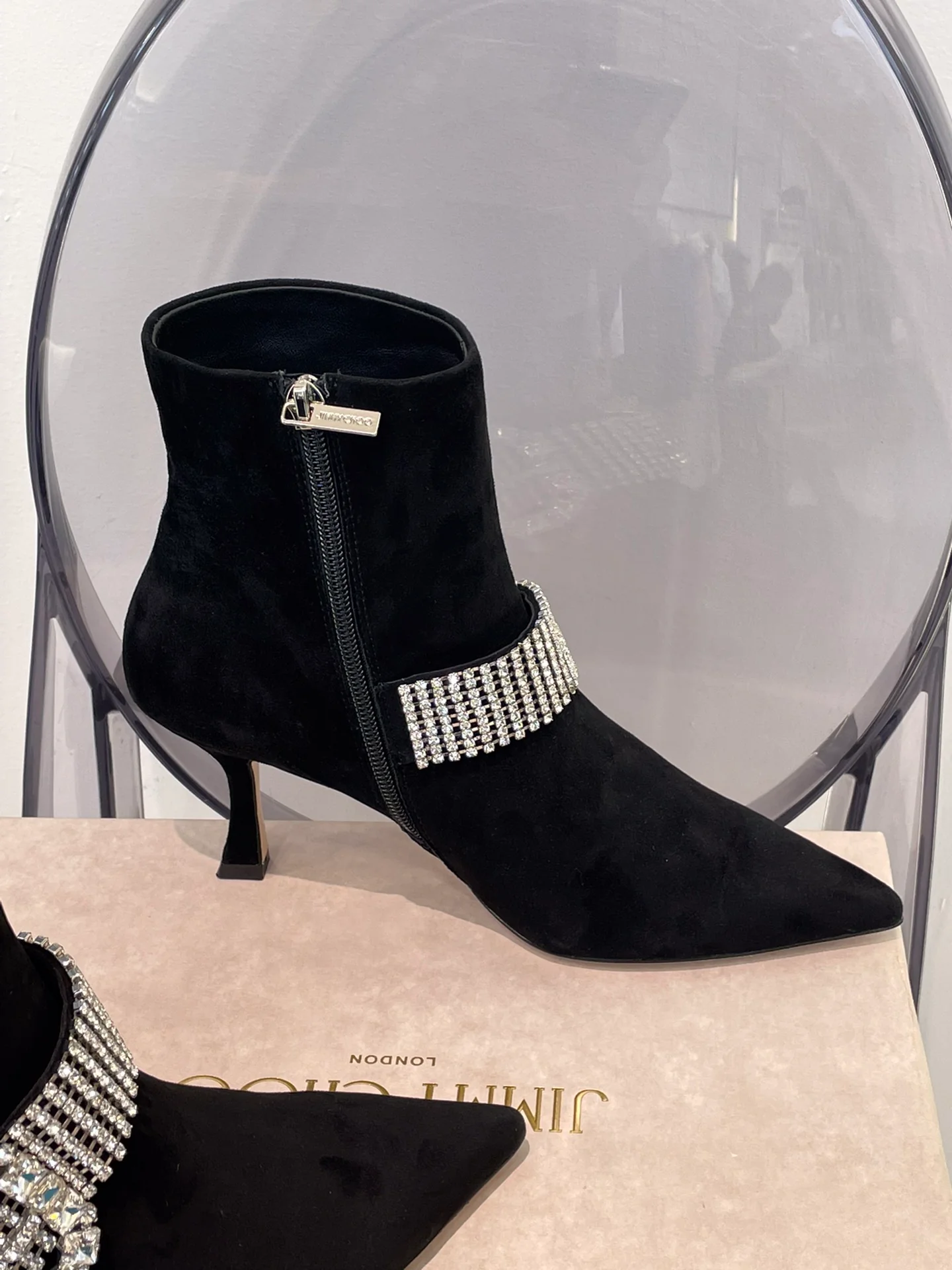 Ботильоны Jimmy на шпильке со стразами - 2 шт.