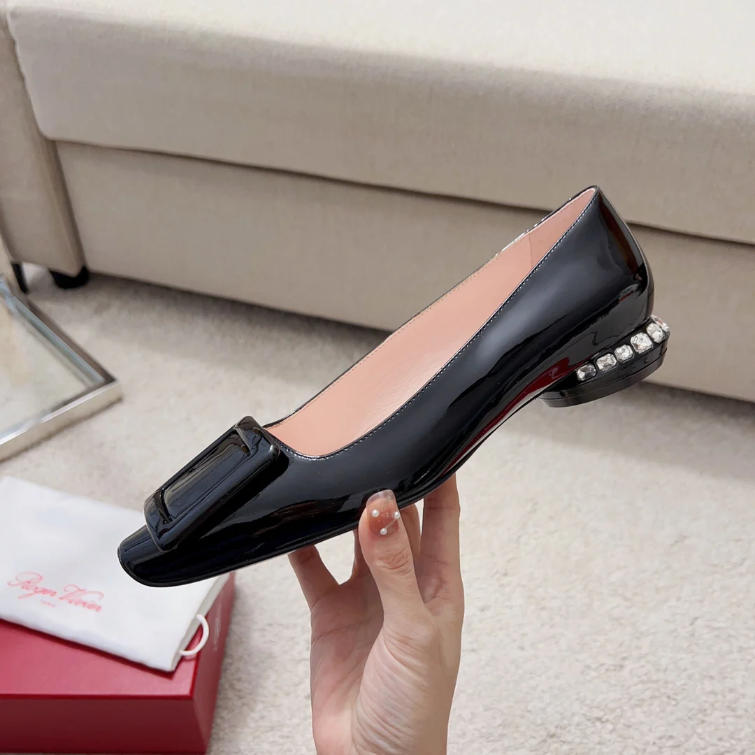 Туфли RV - туфли на каблуке со стразами и кристаллами - черные