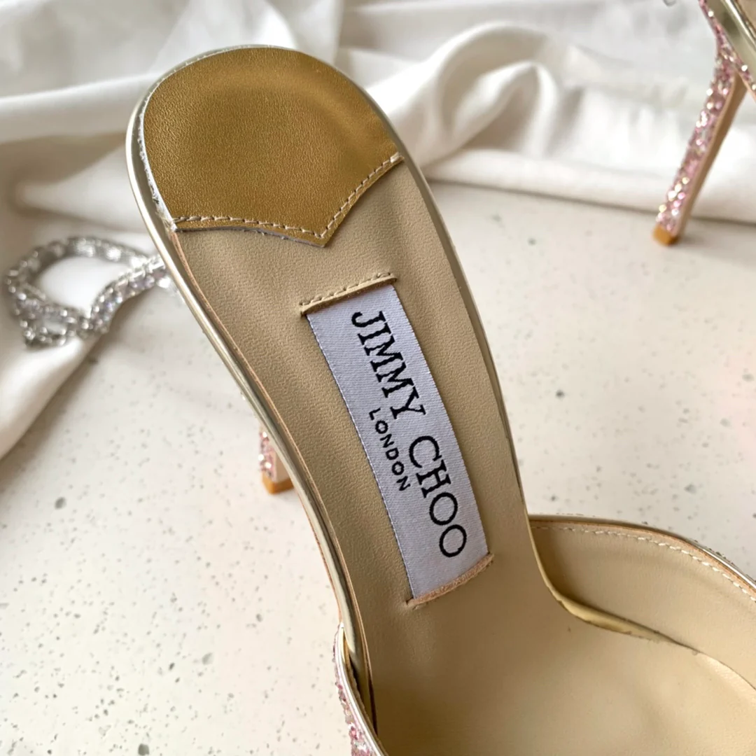 Jimmy - Цепочка на щиколотку со стразами - Туфли на высоком каблуке с острым носком - Красные