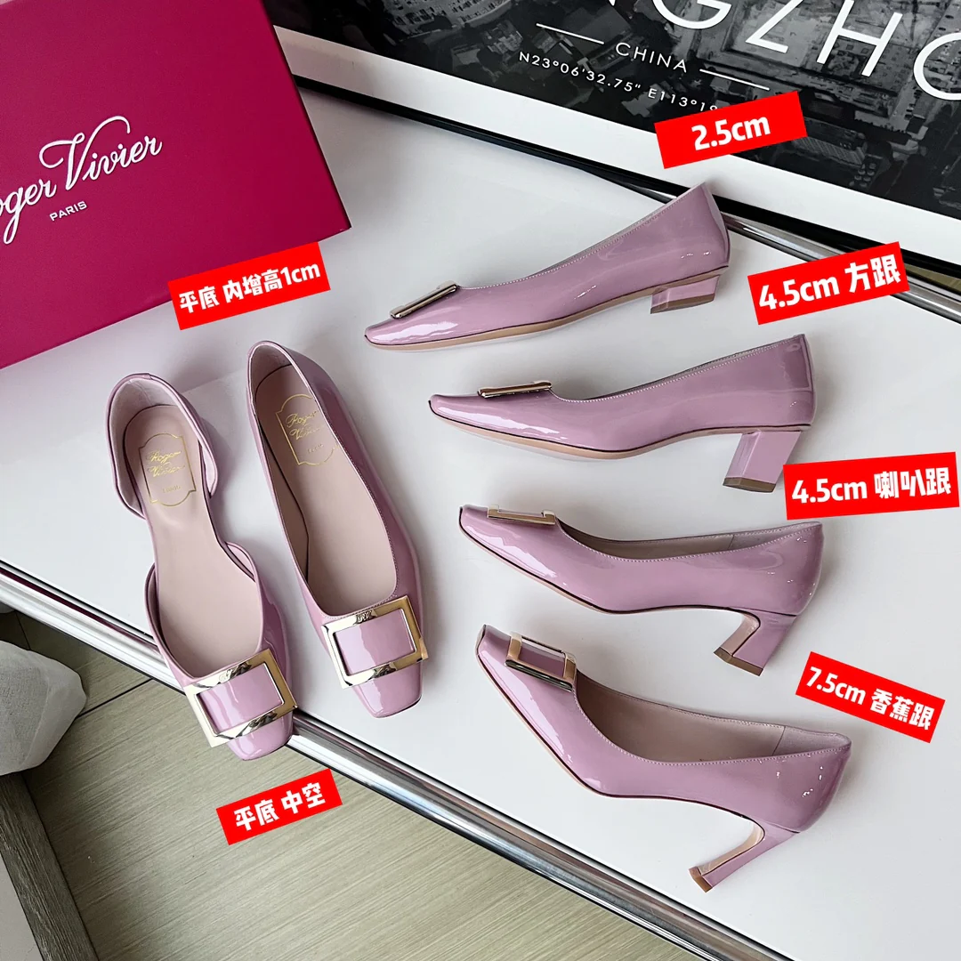 Туфли RV - классические туфли на высоком каблуке - 4-5 см - розовато-фиолетовые