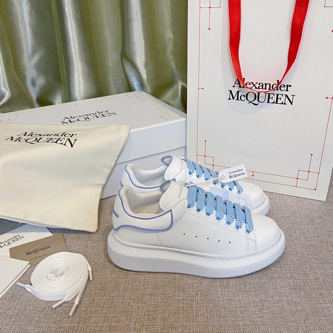 МакКуин - Эпоксидная смола - 3D логотип - Синие - Белые кроссовки