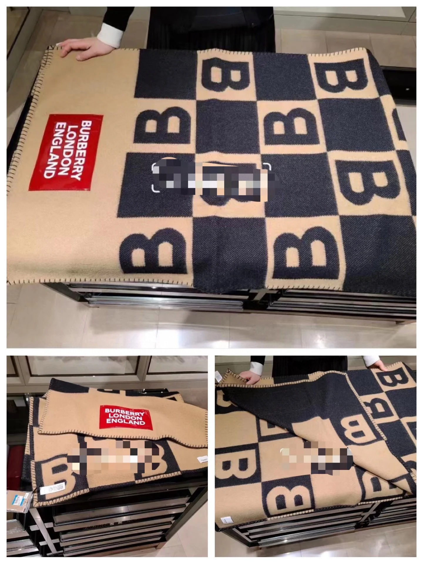 Фирменная жаккардовая накидка-шаль Burberry - 137-140 см - Кашемир и шерсть