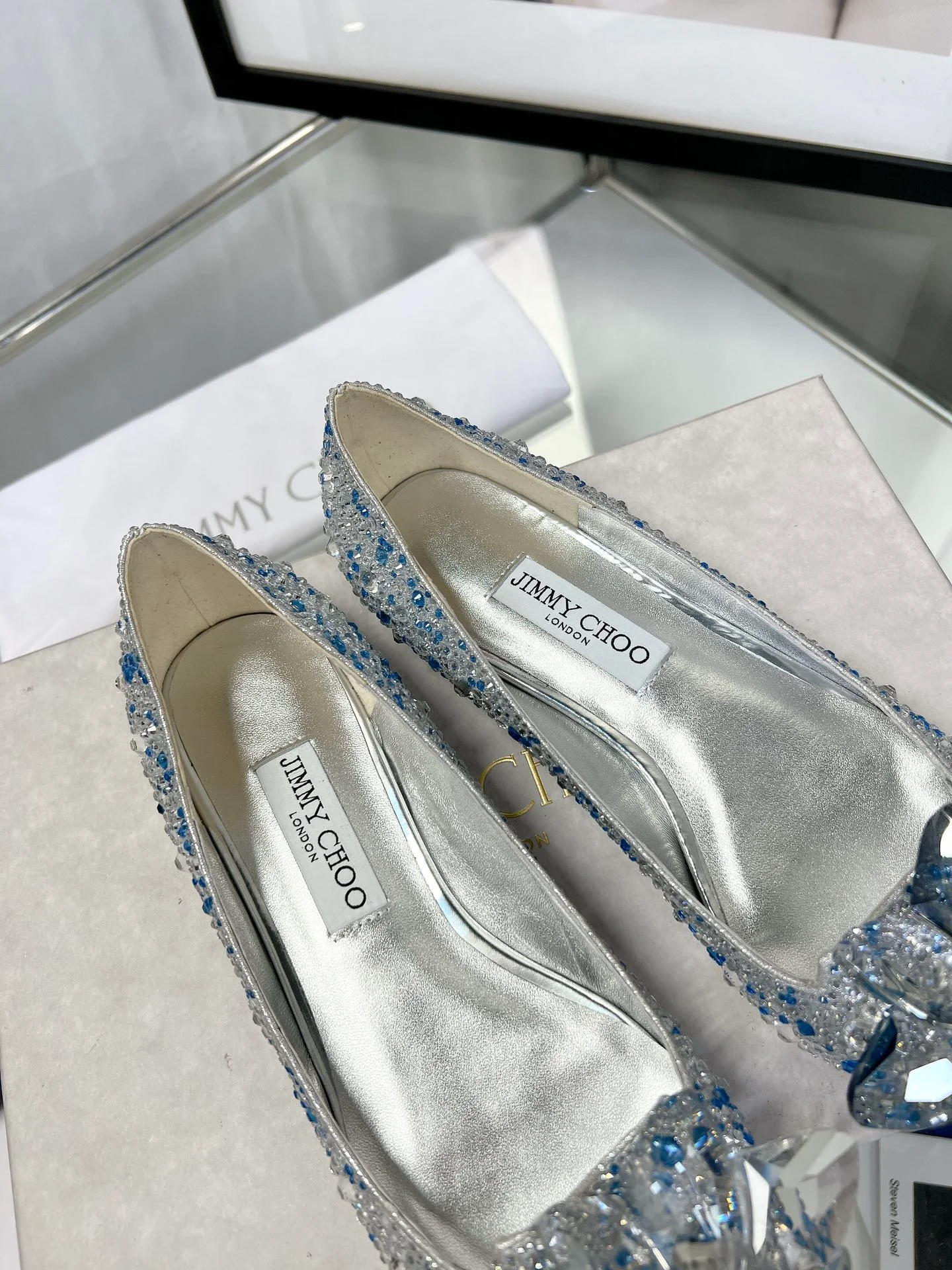 Свадебные туфли Jimmy Crystal - балетки - серебристо-серые