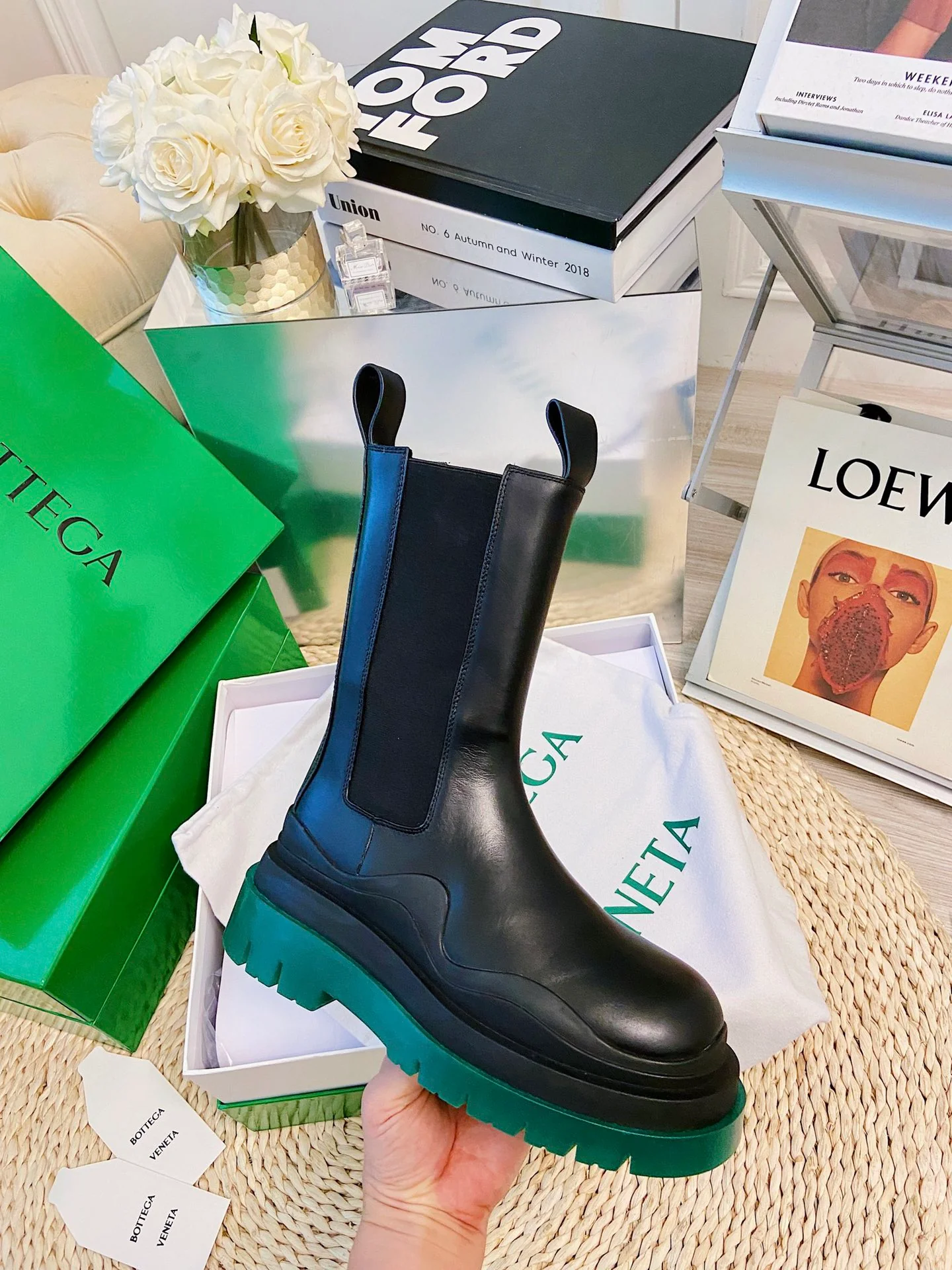 Обувь BV - BV - Зеленые и черные ботинки на платформе - Высокие сапоги