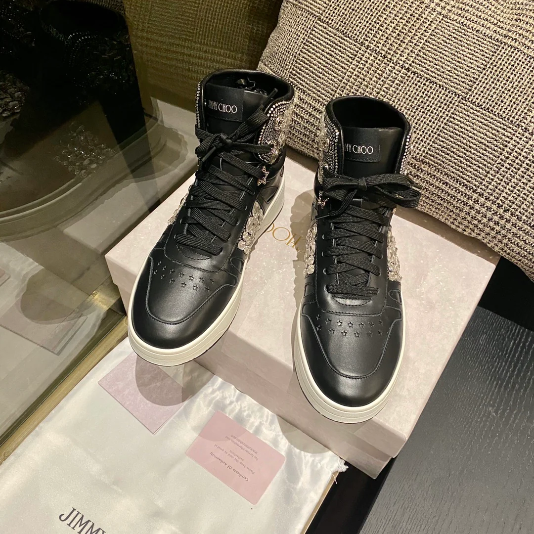 Jimmy - Верх из жемчуга - Платформа - Высокие - Повседневные туфли - Черные - 1