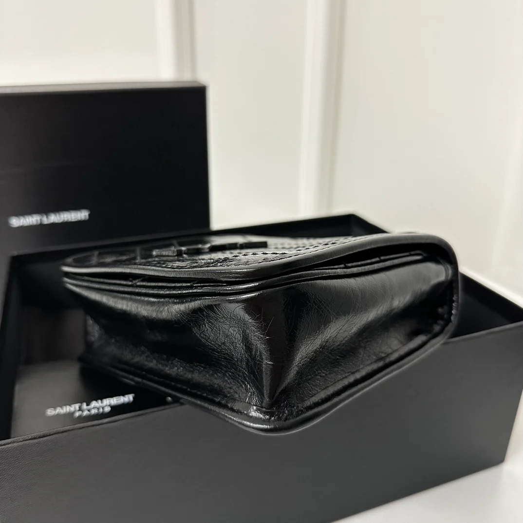 Мини-кошелек на цепочке YSL Niki, черный