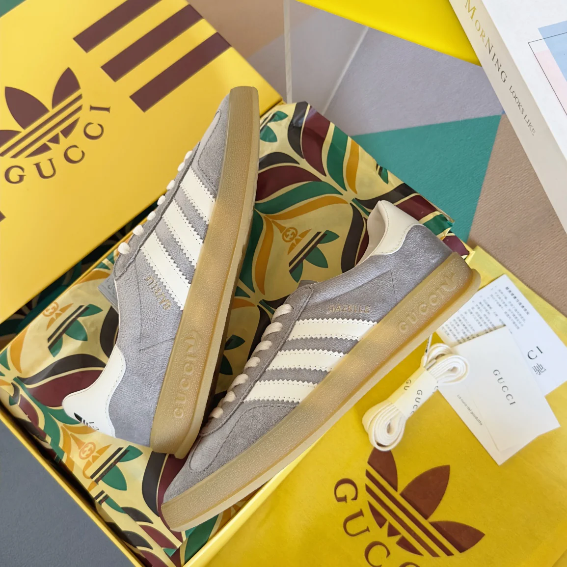 Скейтбордные кроссовки Gucci 2024 - серые