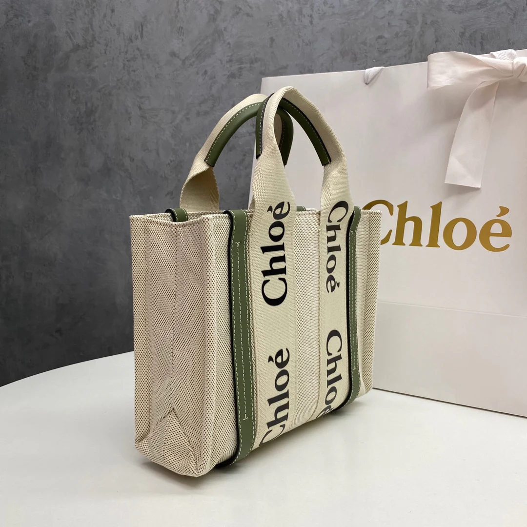 Сумка-тоут Chloe Woody - Маленькая - Зеленая