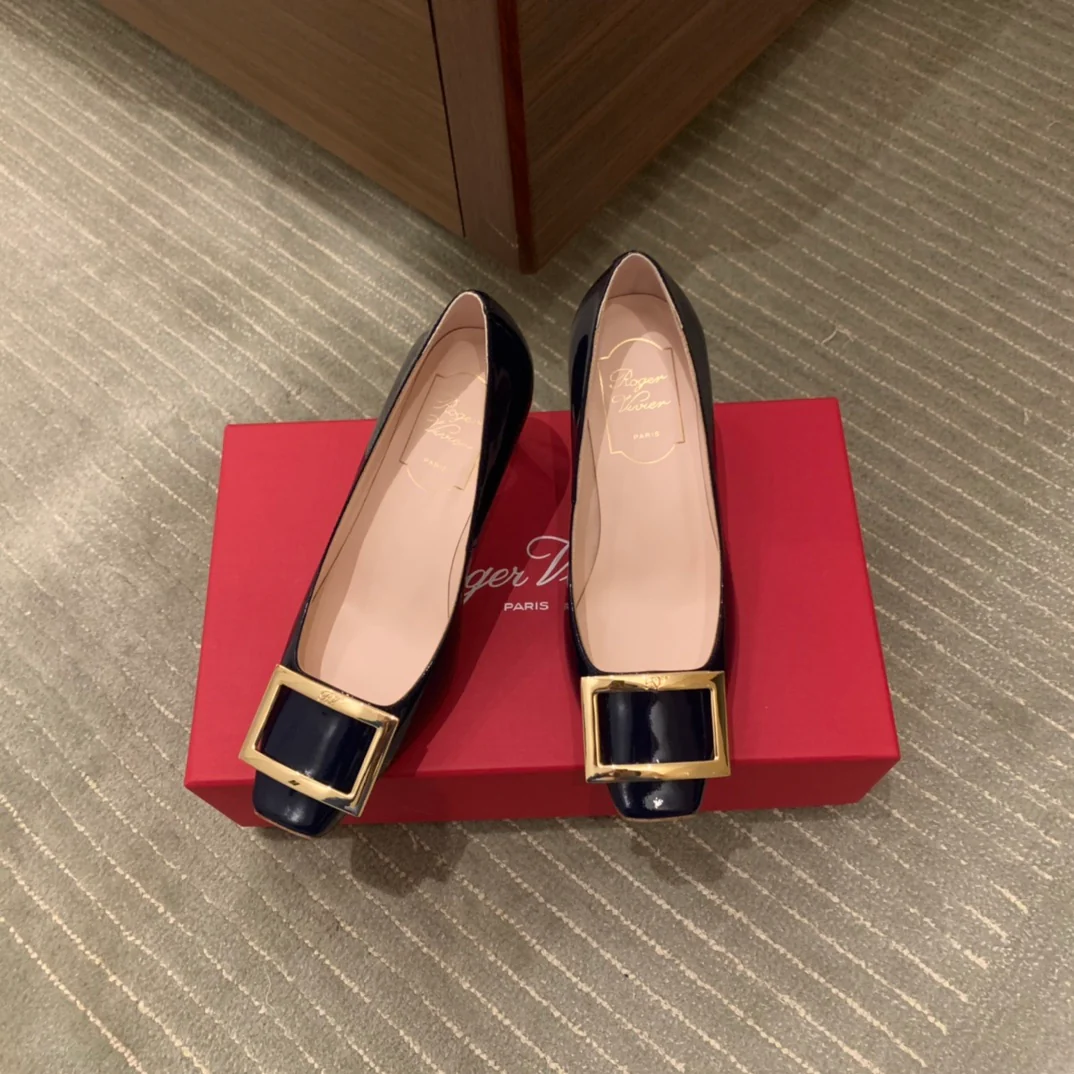 Туфли для автодомов - на высоком каблуке - темно-синие