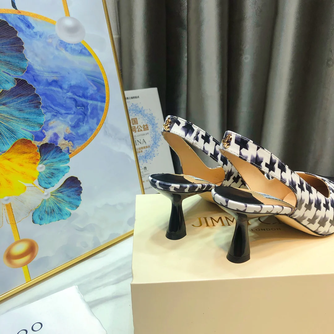 Сандалии на низком каблуке Jimmy с узором ?гусиная лапка?