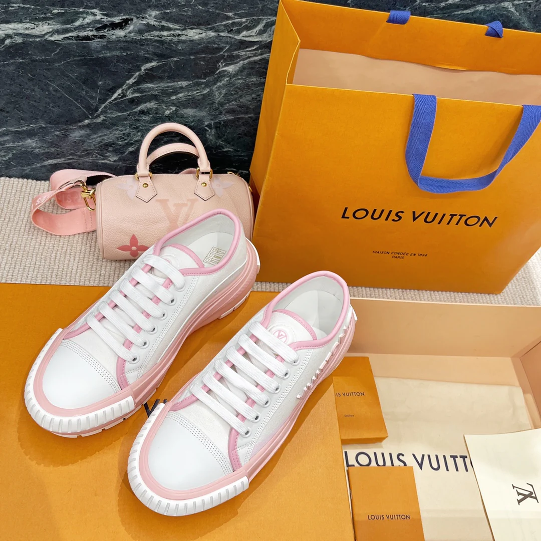 Серия LV-Squad - Кроссовки - Белые и розовые - 1