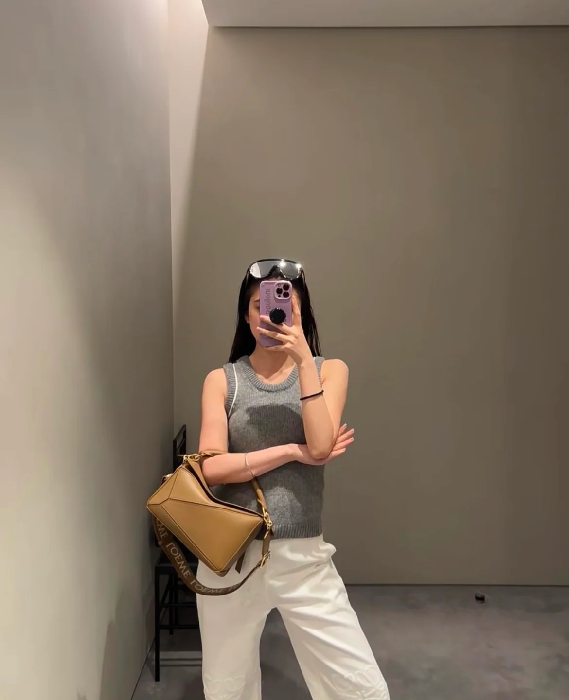 Loewe Puzzle Leather Satin Caramel Small