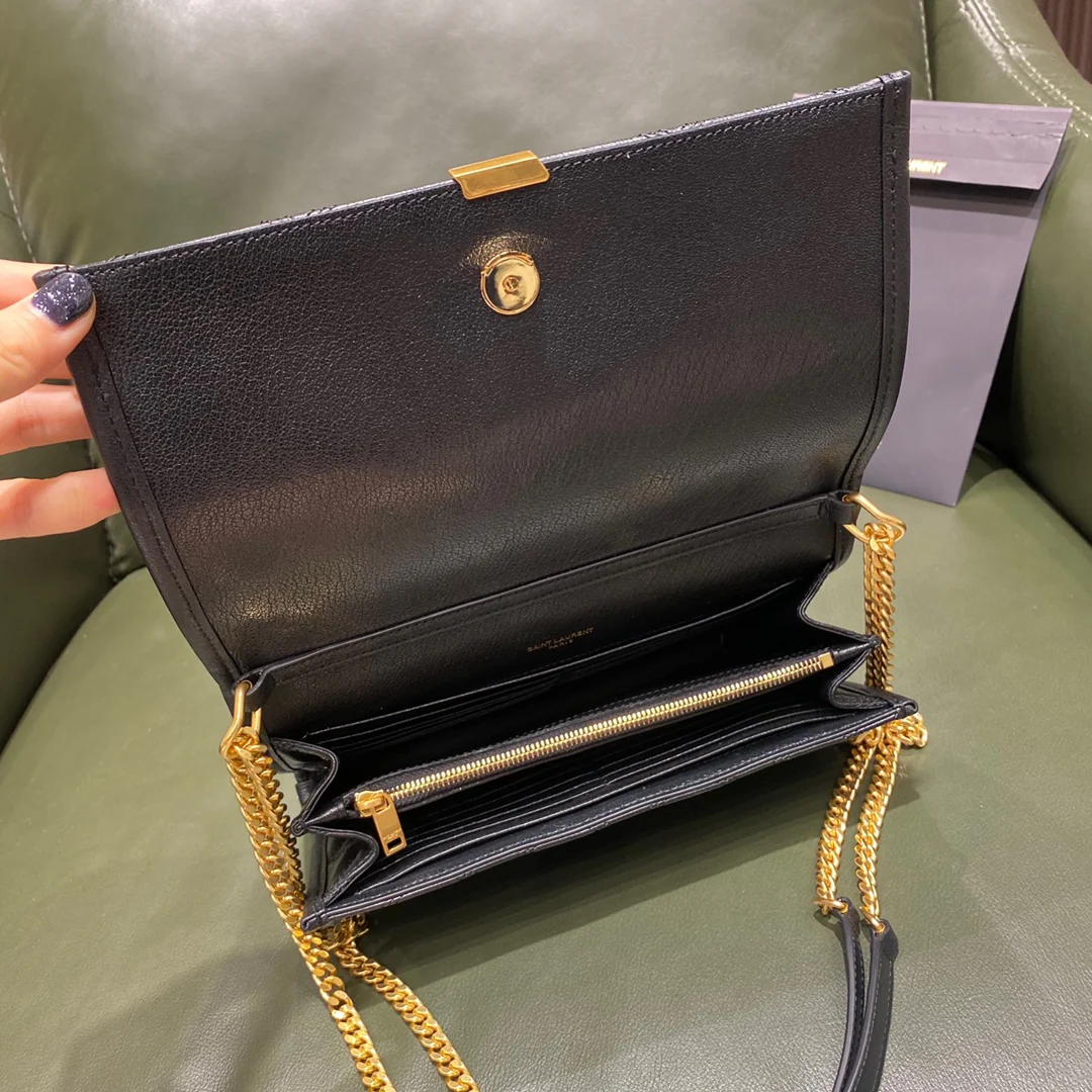 Сумка YSL-Becky из овечьей кожи с ромбовидной стёжкой и цепочкой - 1 шт.