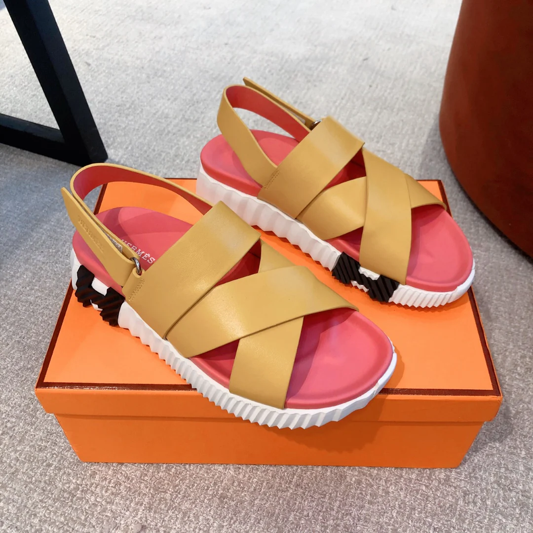 Новые цветные сандалии Hermes 2022 года - парный стиль Eclair - 1