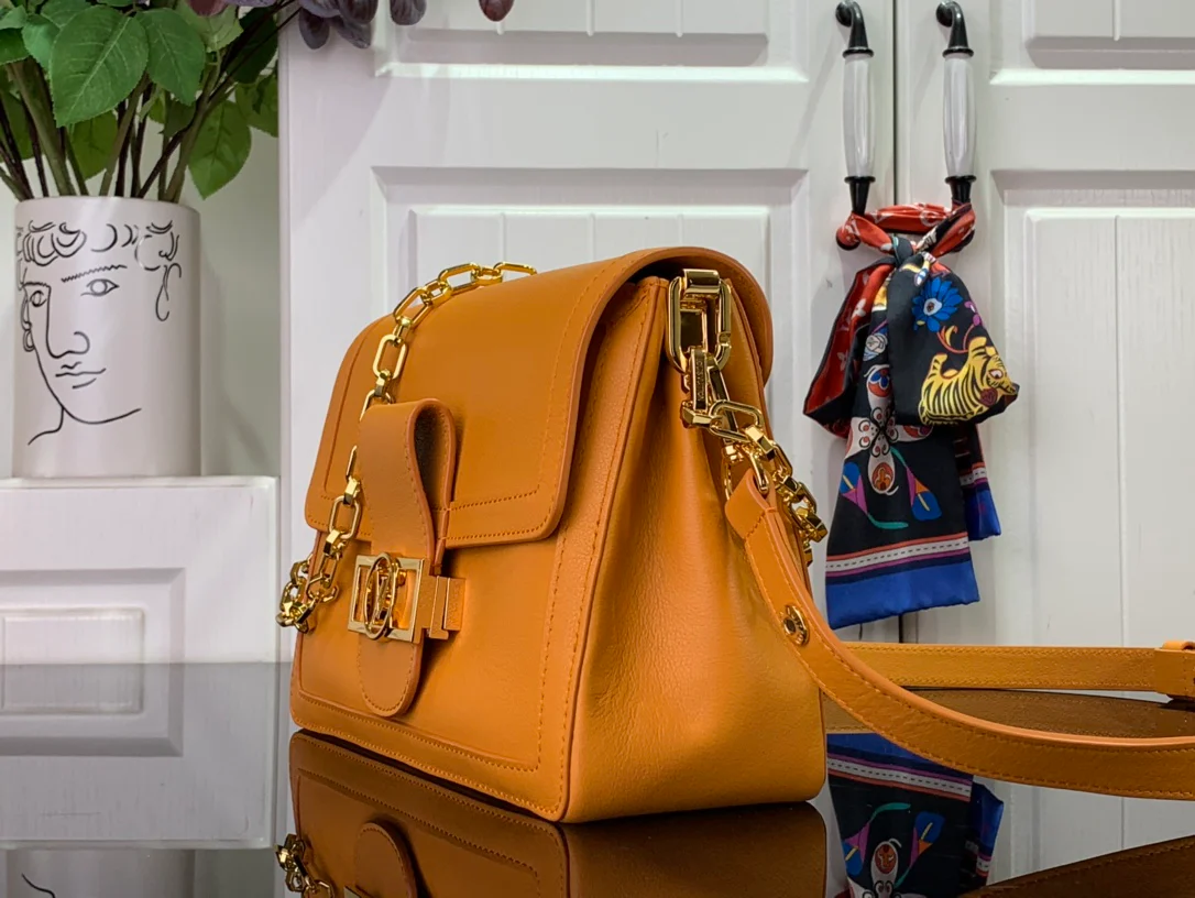m25209-LV-dauphine-soft crossbody bag-caramel
