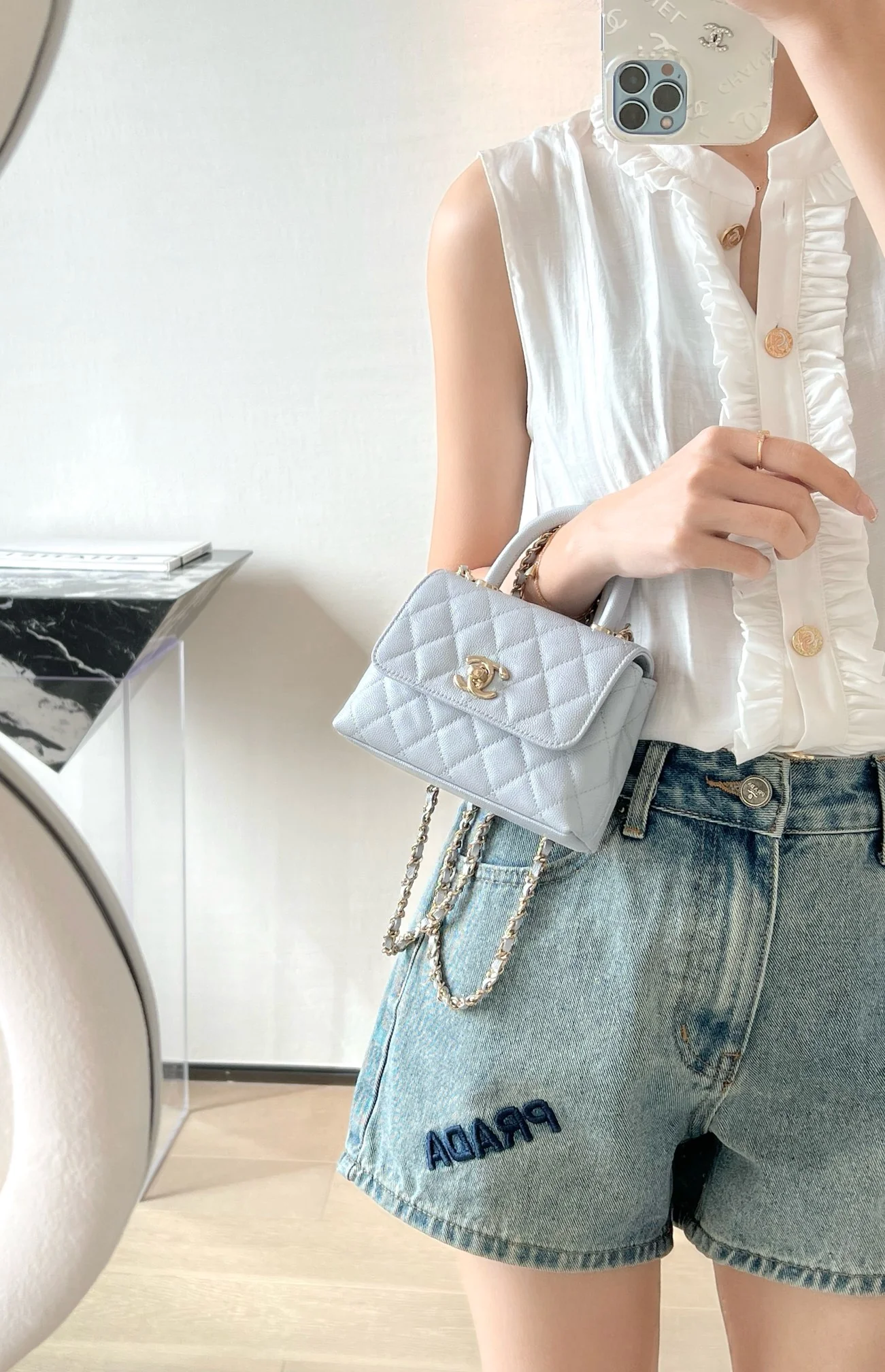 Chanel - ????-?????????-bb Синяя золотая пряжка