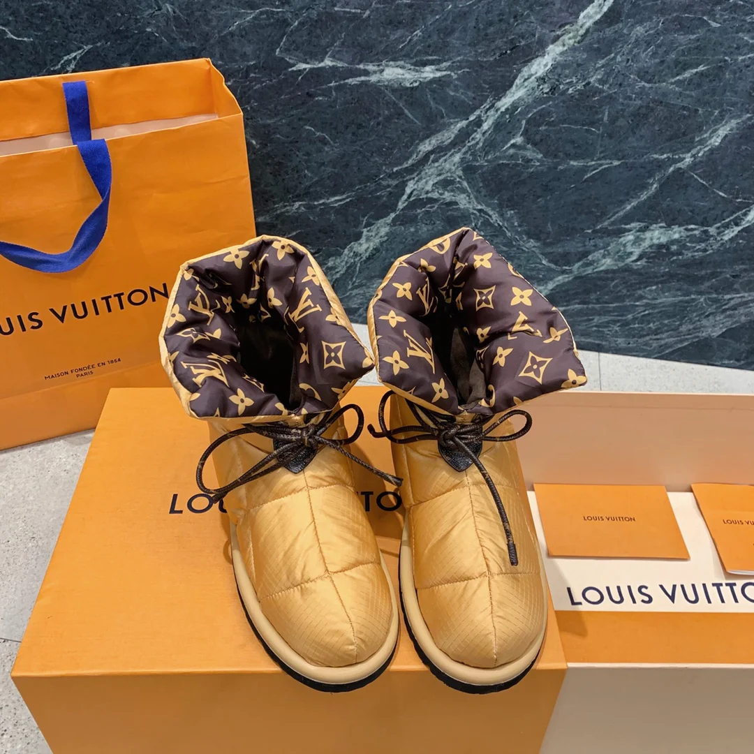 Снежные ботинки LV - коричневые