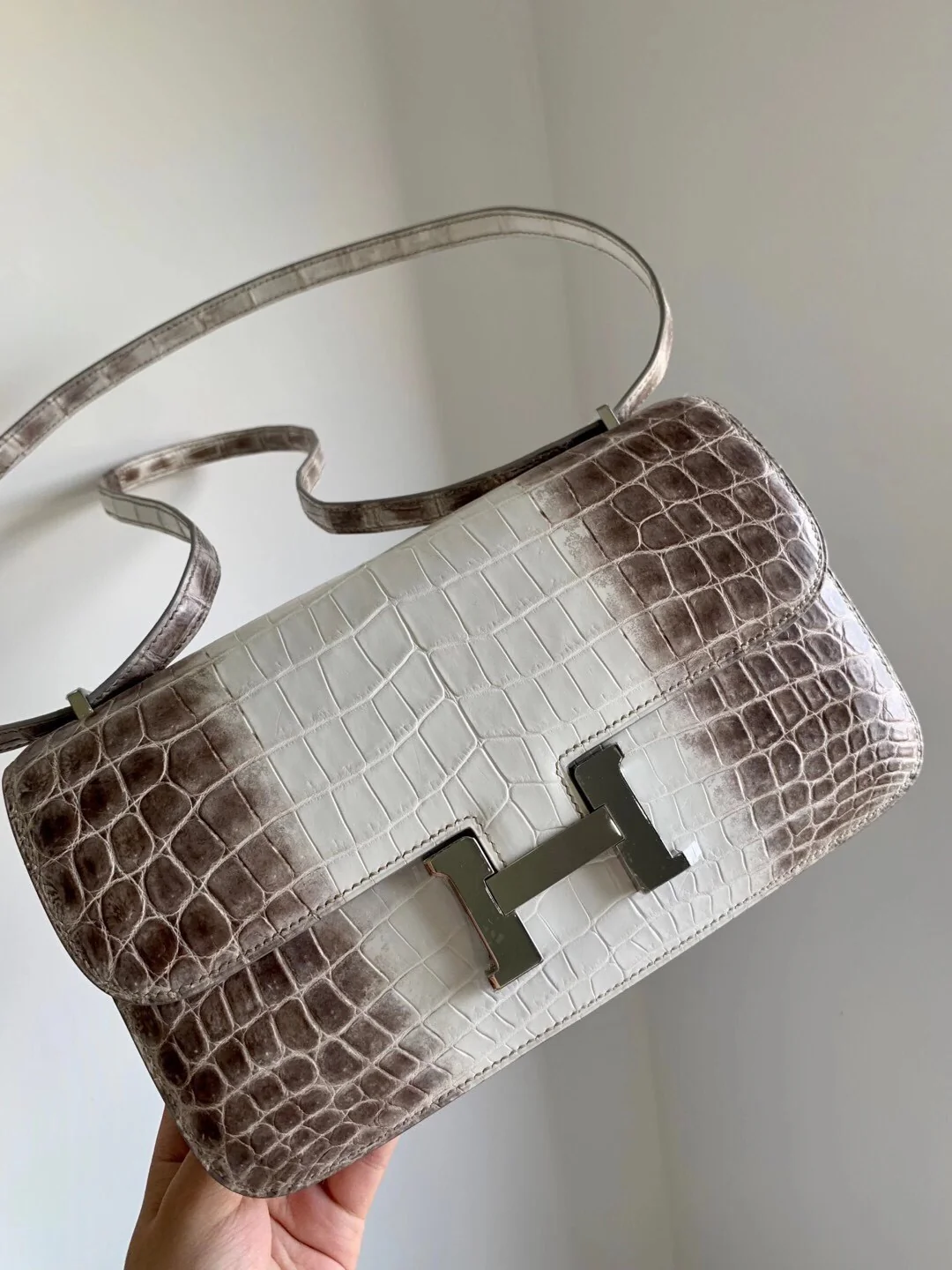 Серебряная пряжка Hermes Constance 26 Elan Himalaya