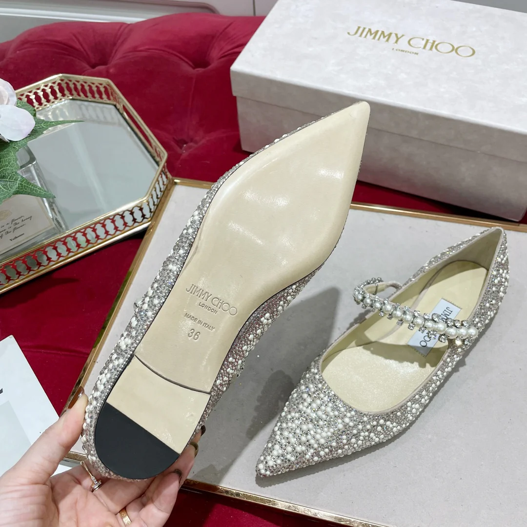 Jimmy - Жемчужное ожерелье - Туфли с острым носком - Балетки