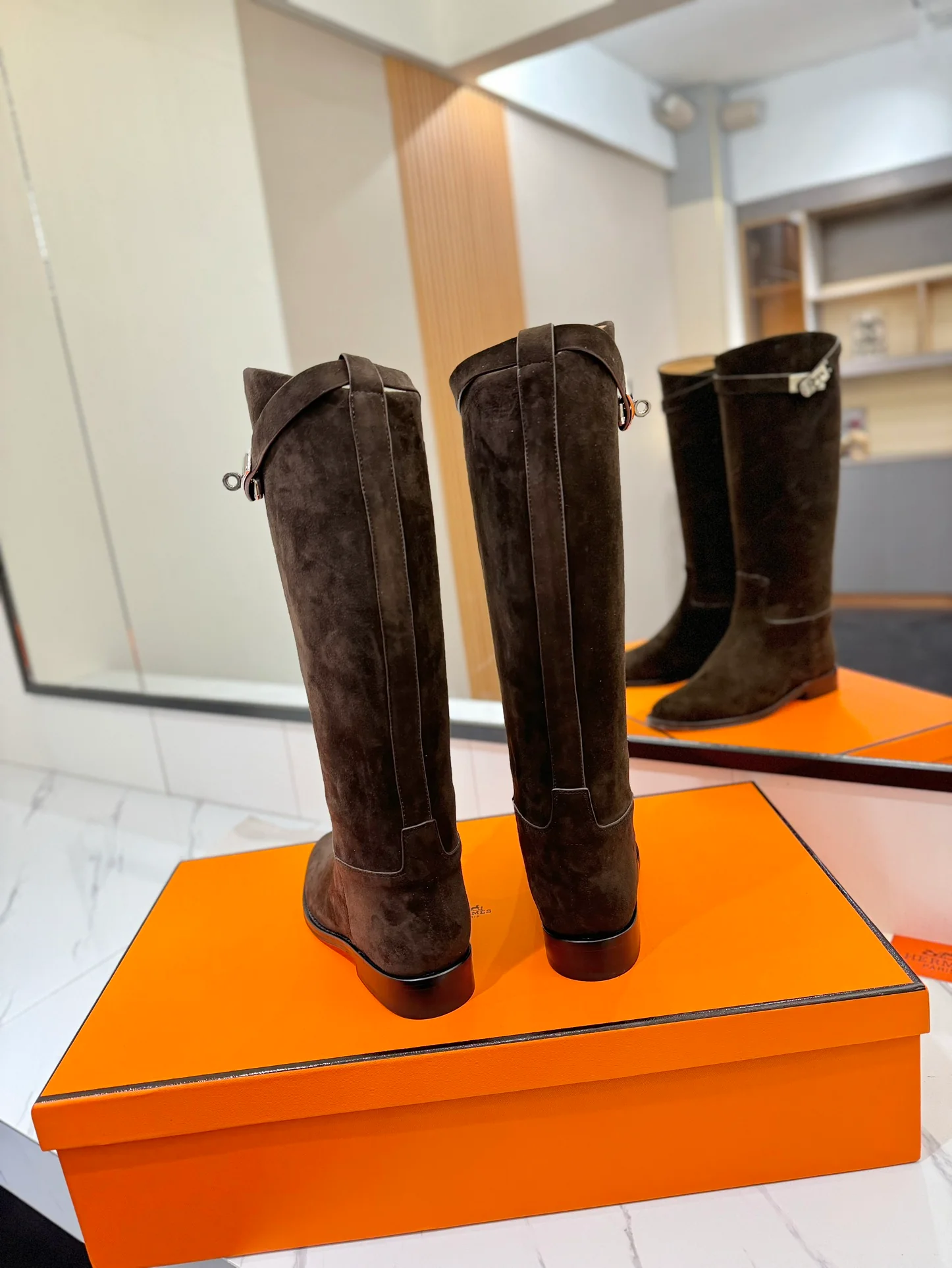 Сапоги для верховой езды Hermes 2024 - темно-коричневые