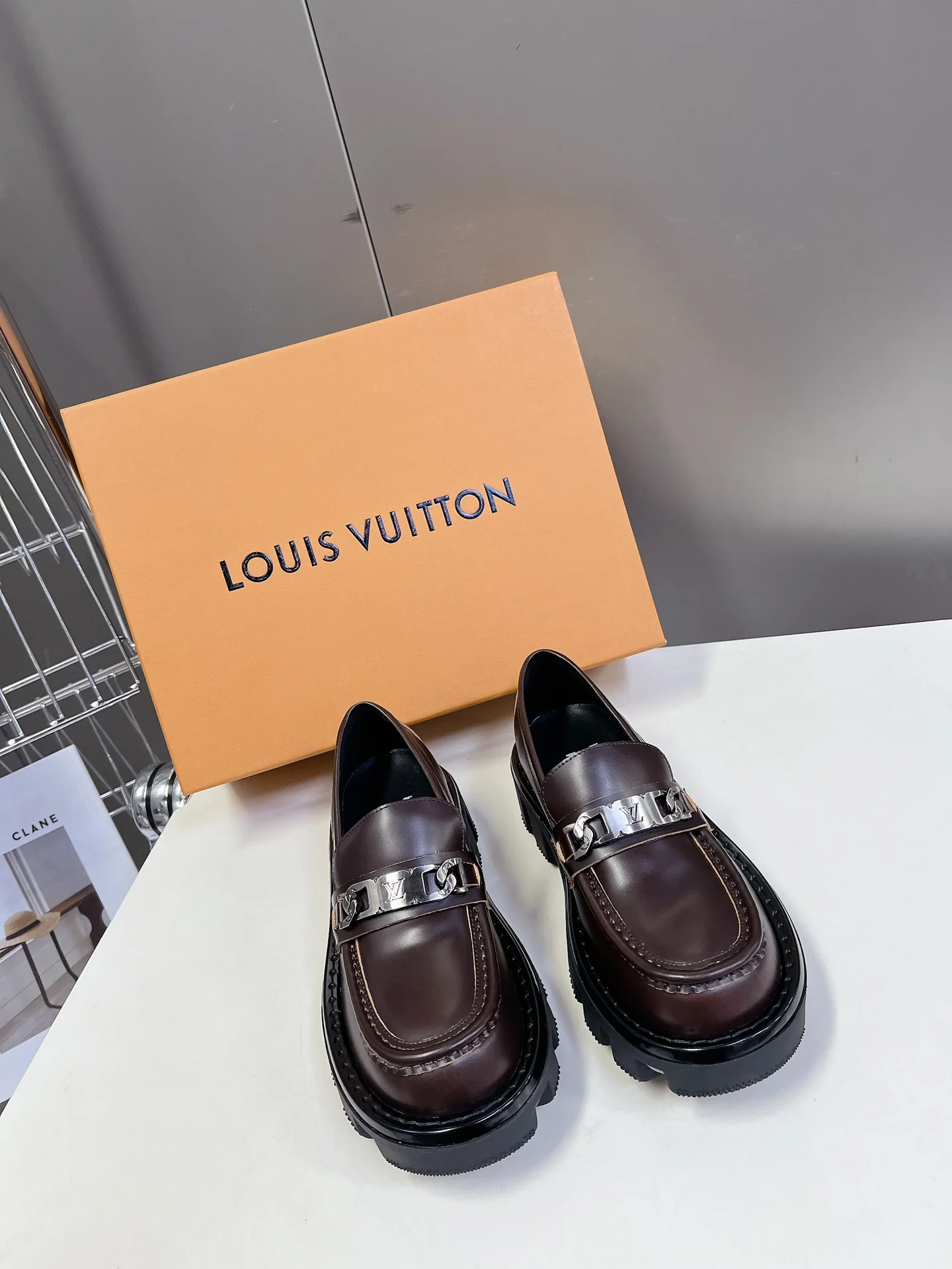 LV - Кожаные туфли на платформе - Темно-коричневые