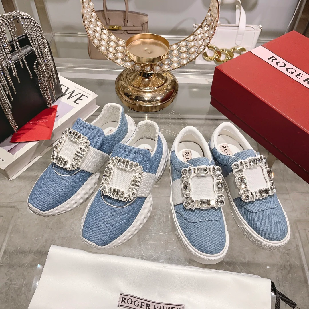 Обувь RV Shoes - Новинка весны/лета 2023 - Повседневные туфли viv-golf с бриллиантовой пряжкой - Синие