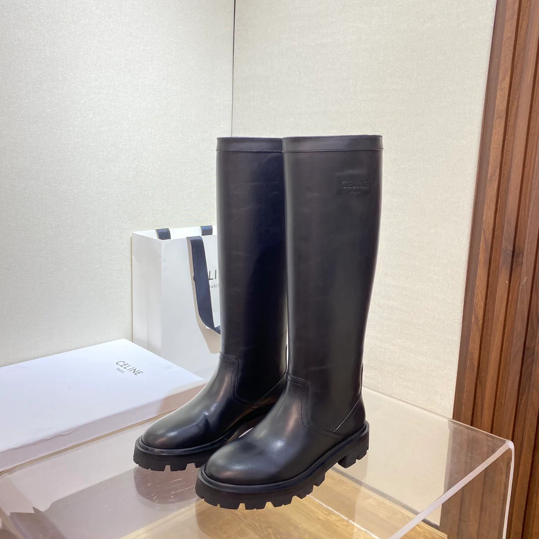 Сапоги для верховой езды Celine Arc de Triomphe в стиле подиума - черные