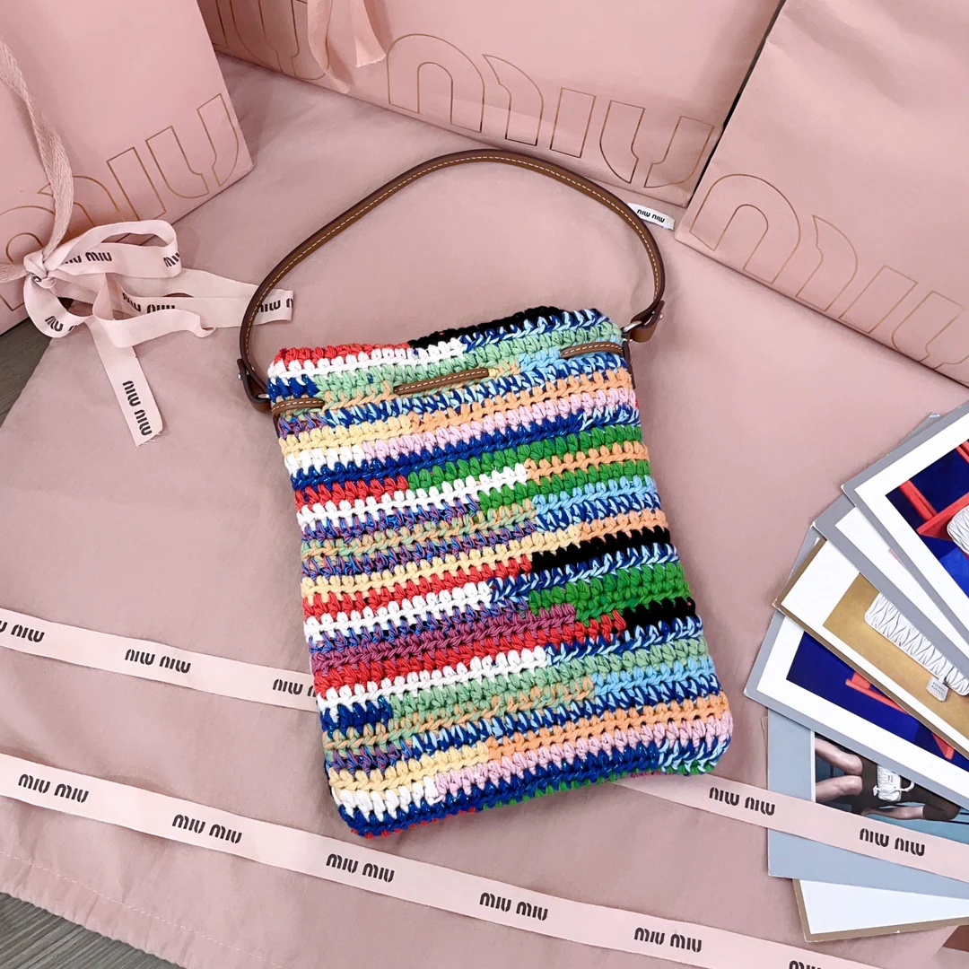 Miu Miu-5dn016-Luck Bag Woven Pouch